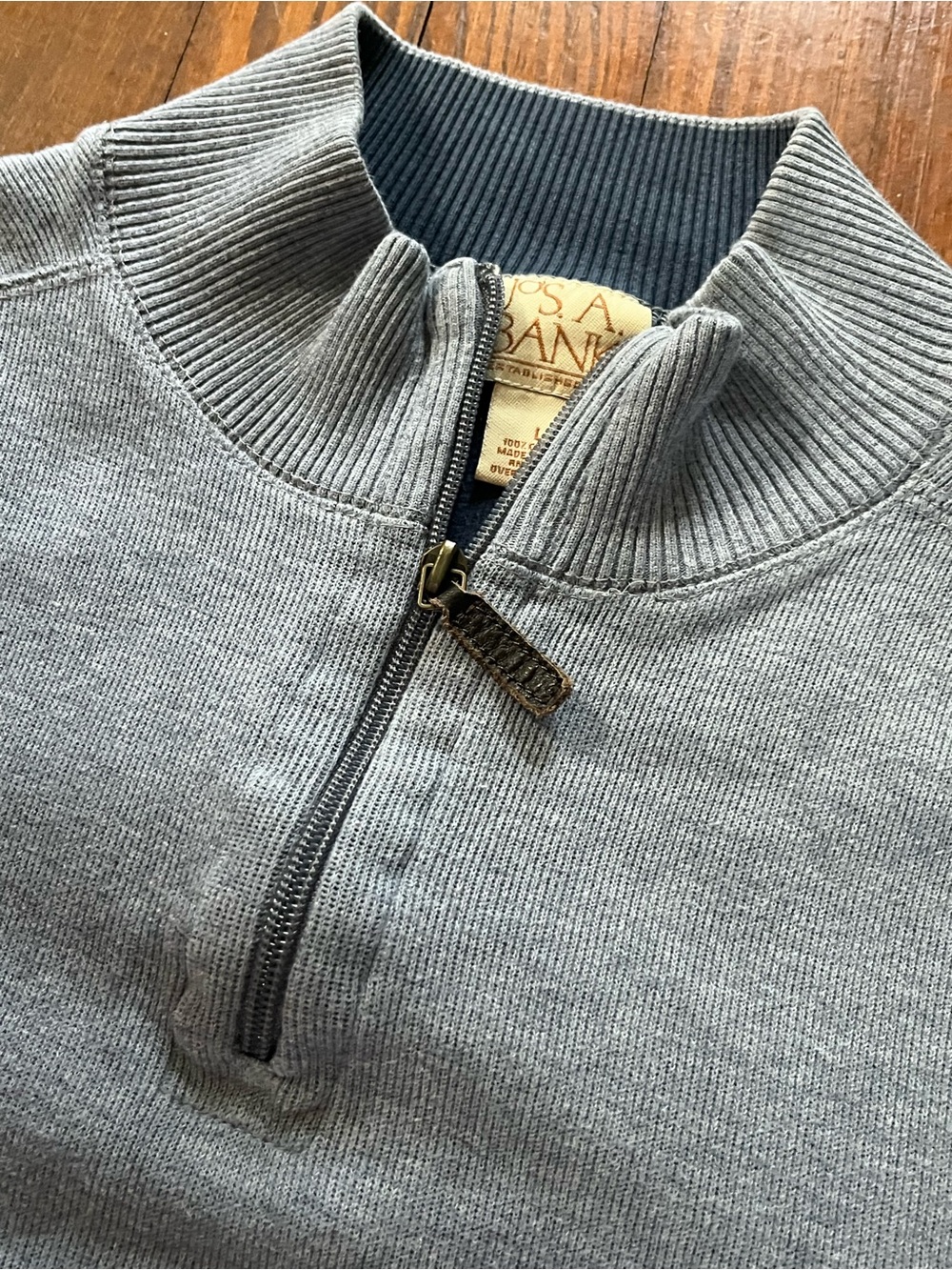 Jos. A. Bank Blueish Gray Quarter-Zip Sweater - Men's